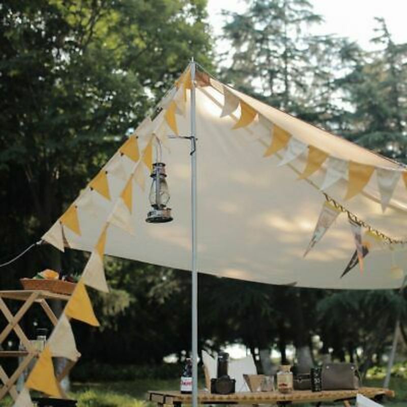 Dây cờ tam giác cắm trại vải thổ cẩm, Lều camping Picnic dây cờ dài 3.8m, trang trí Treo tường, Sinh nhật, Decor