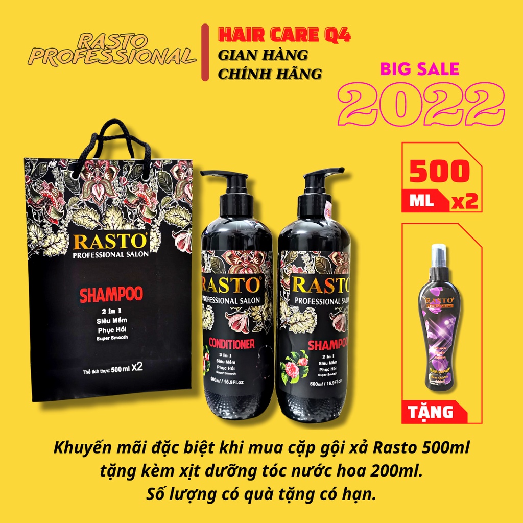 Dầu Gội Dưỡng Tóc Rasto 500ml Chính Hãng Công Ty Kèm Quà Tặng Đặc Biệt - Hair Care Q4