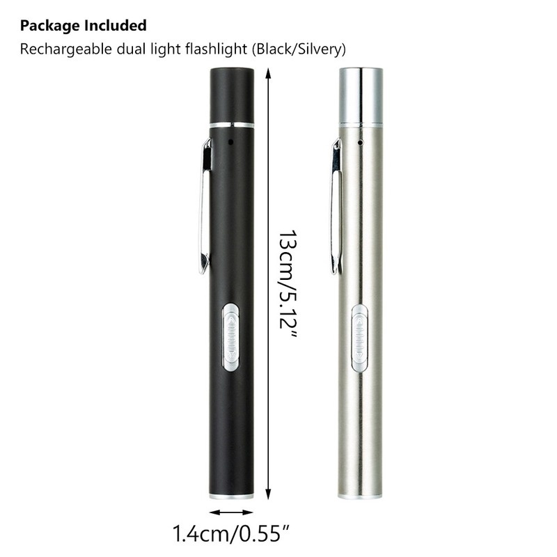 Đèn Pin LED Y Tế Mini Bằng Thép Không Gỉ Sạc USB