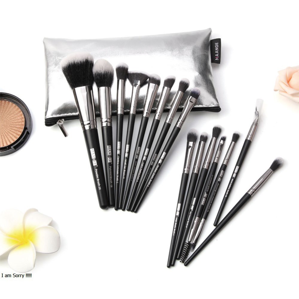 Bộ cọ makeup cá nhân Maange 15 cây có bao cọ kèm theo