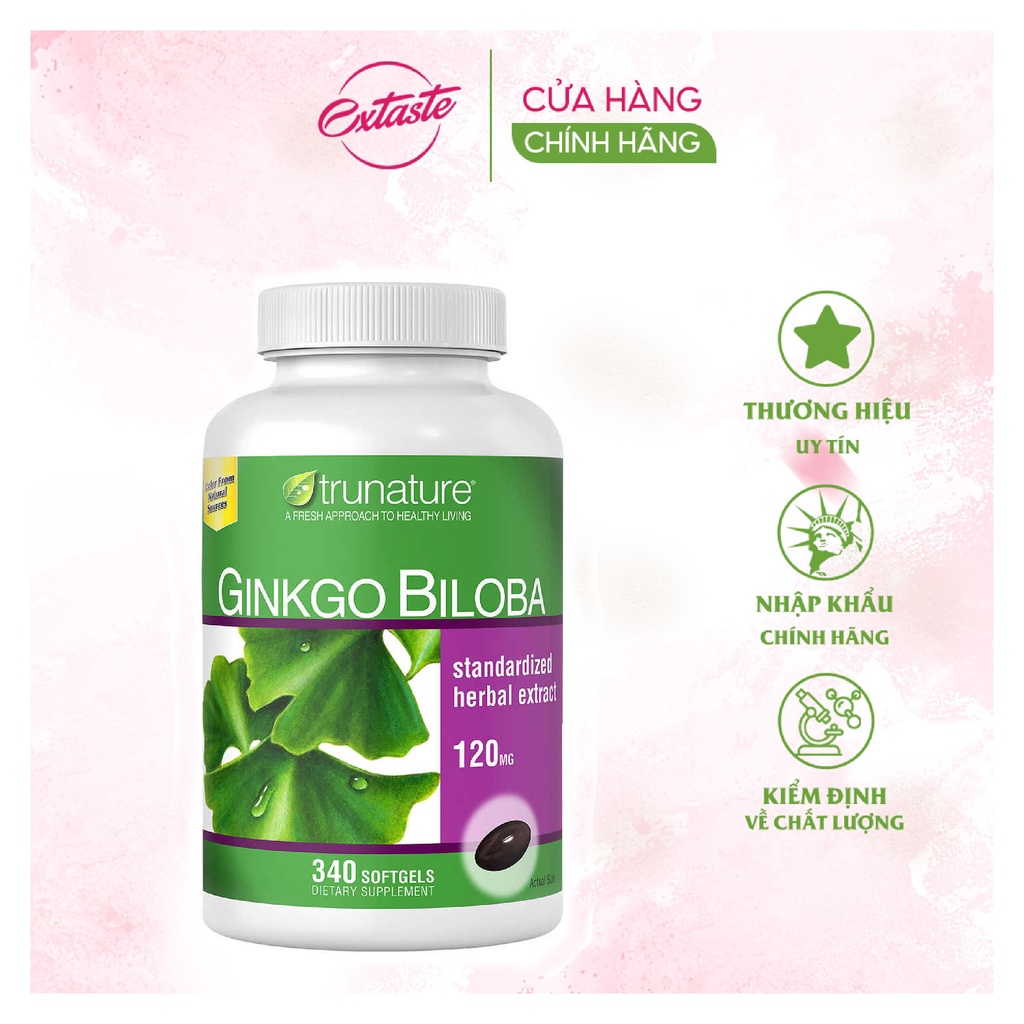 Viên uống bổ não Ginkgo Biloba Health Care Extaste cải thiện suy giảm trí nhớ, rối loạn tiền đình