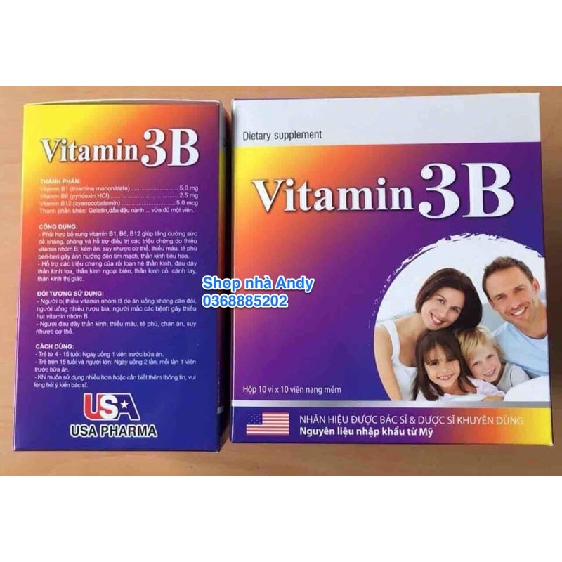 VITAMIN 3B bổ sung Vitamin (B1, B6, B12)
