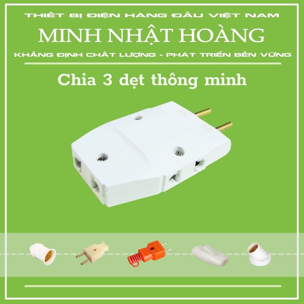 Phích cắm chia 3 thông minh EKIT , ổ chia 3 dẹt, ổ cắm nối - Hàng Việt Nam chất lượng cao