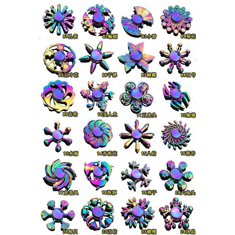 Con quay Finger Spinner 3 cánh phản quang kim loại cao cấp