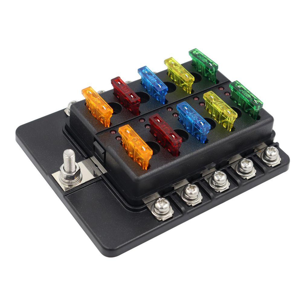 MYRONGVN Giá Đỡ Cầu Chì 10 Hướng Bằng Nhựa Có Đèn LED Báo Hiệu Thông Dụng Cho Xe Bus /