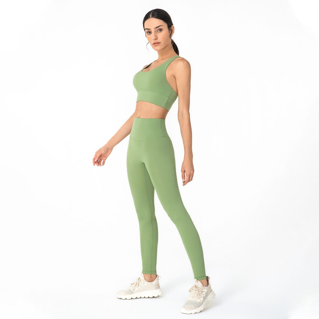 Set đồ tập thể thao 2 món với 80%nylon và 20% spandex hợp thời trang cho nữ