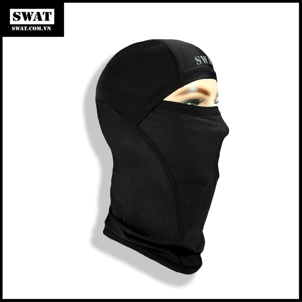 khăn trùm SWAT 3in1 màu đen vải thun lạnh thoáng mát chống nắng