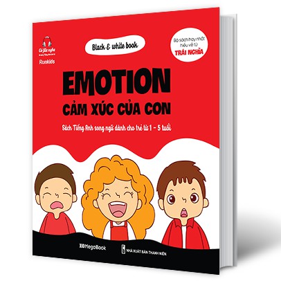 Sách Black & White book - Emotion - Cảm xúc của con (Sách Tiếng Anh song ngữ dành cho trẻ từ 1 -5 tuổi)