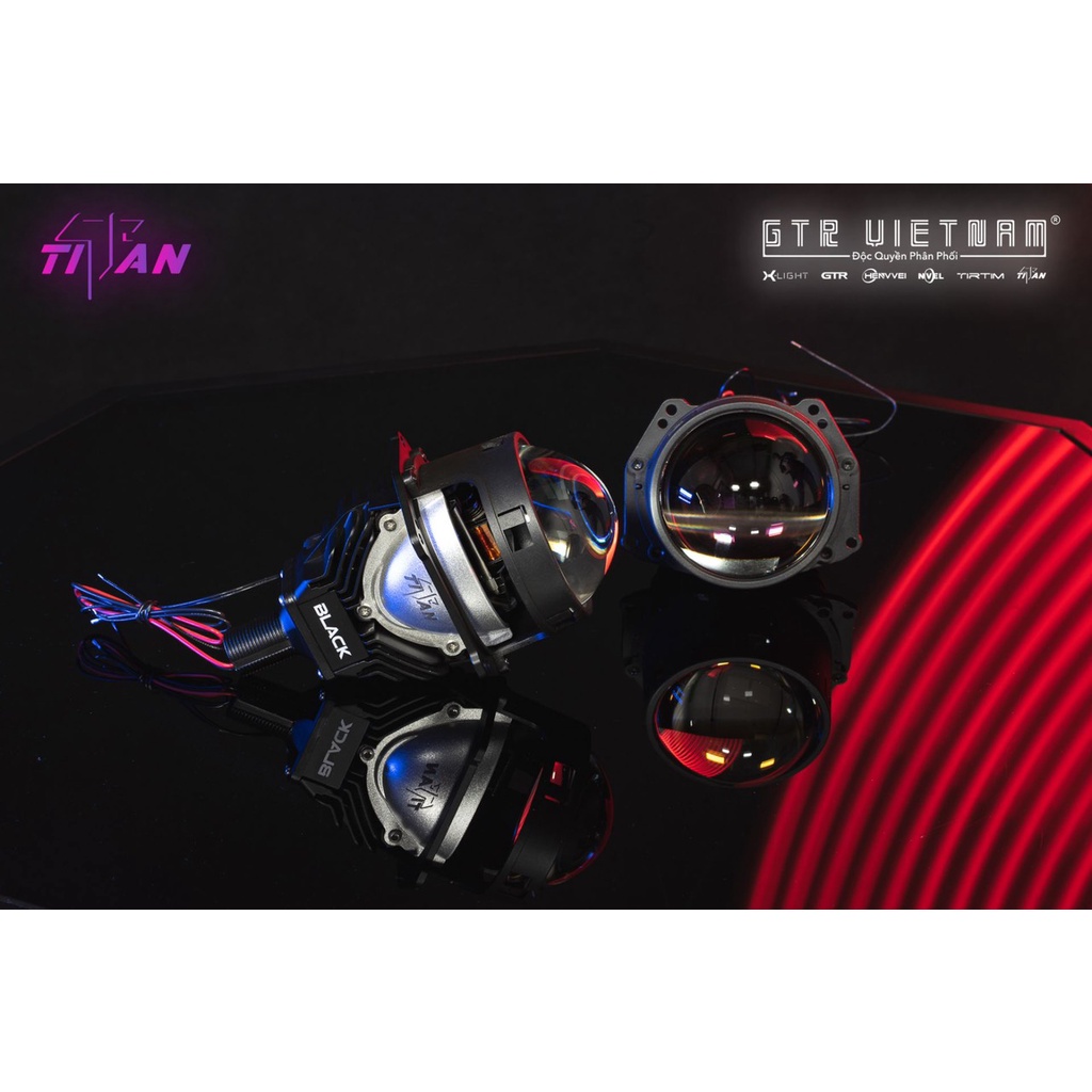 Bi Led Titan Black GTR Chính Hãng ship toàn quốc, Bi Cầu Led Tăng Sáng Ô Tô Xe Máy Nhiệt Màu 6000k C