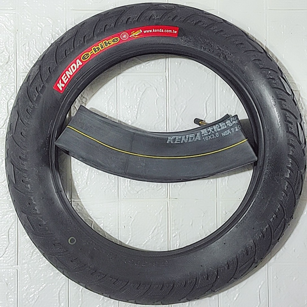 Vỏ ruột, săm lốp xe điện 16*3.0 Kenda, vỏ xe điện 16 không ruột