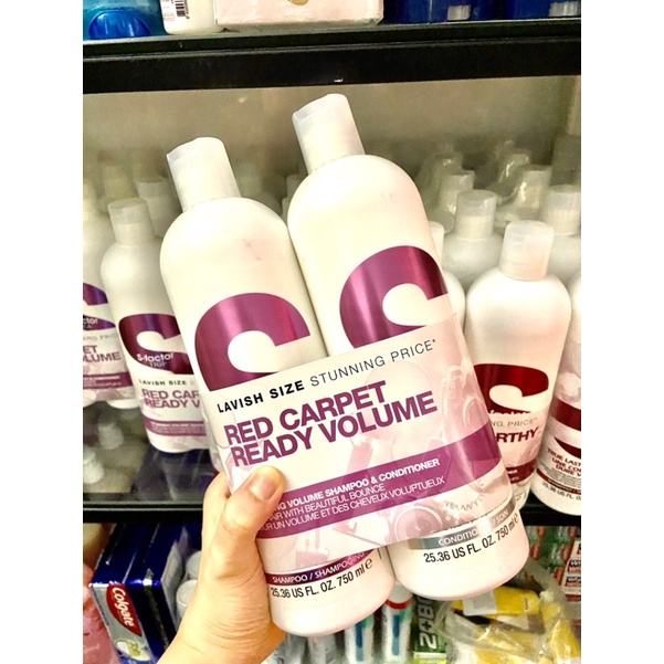 Dầu Gội Dầu Xả Tigi Trắng 750ml - TIGI S-FACTOR CAMERA WORTHY COLOUR &amp; RED CARPET READY VOLUME CHO TÓC NHUỘM, UỐN XOĂN