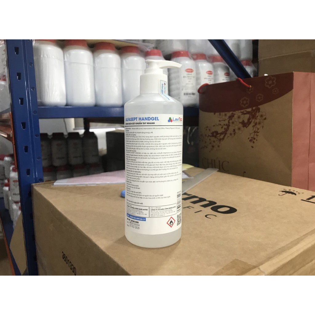 Thùng 12 Chai Gel Rửa Tay Khô ALFASEPT Handgel Giúp Diệt Khuẩn Toàn Diện, Hiệu Quả Và Tăng Độ Ẩm Cho Da Lọ 500ml