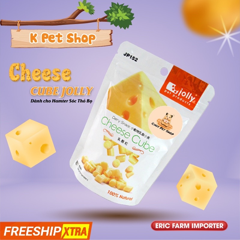 Thức Ăn  Cheese Cube Jolly Hamter Sóc  FREE SHIP  Phô Mai cho Hamter Thức Ăn Dặm Dành Cho Hamster Đồ Ăn Vặt Hamter