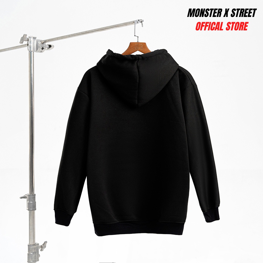 Áo hoodie nỉ bông Monster X Street Trơn Basic nam nữ form rộng thu đông Local Brand
