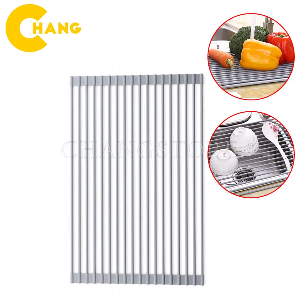 Kệ Inox Đựng Đồ Bồn Rửa Bát, Khay Đa Năng Hình Chữ Nhật Gác Bồn Rửa Bát