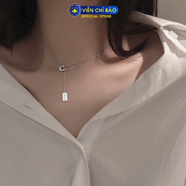 Vòng cổ bạc nữ mặt kim băng dây chuyền chất liệu bạc 925 thời trang phụ kiện trang sức nữ Viễn Chí Bảo D000188X