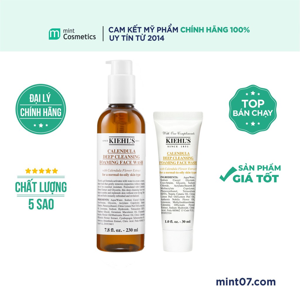 Sữa Rửa Mặt hoa cúc Kiehl’s Calendula Deep Cleansing