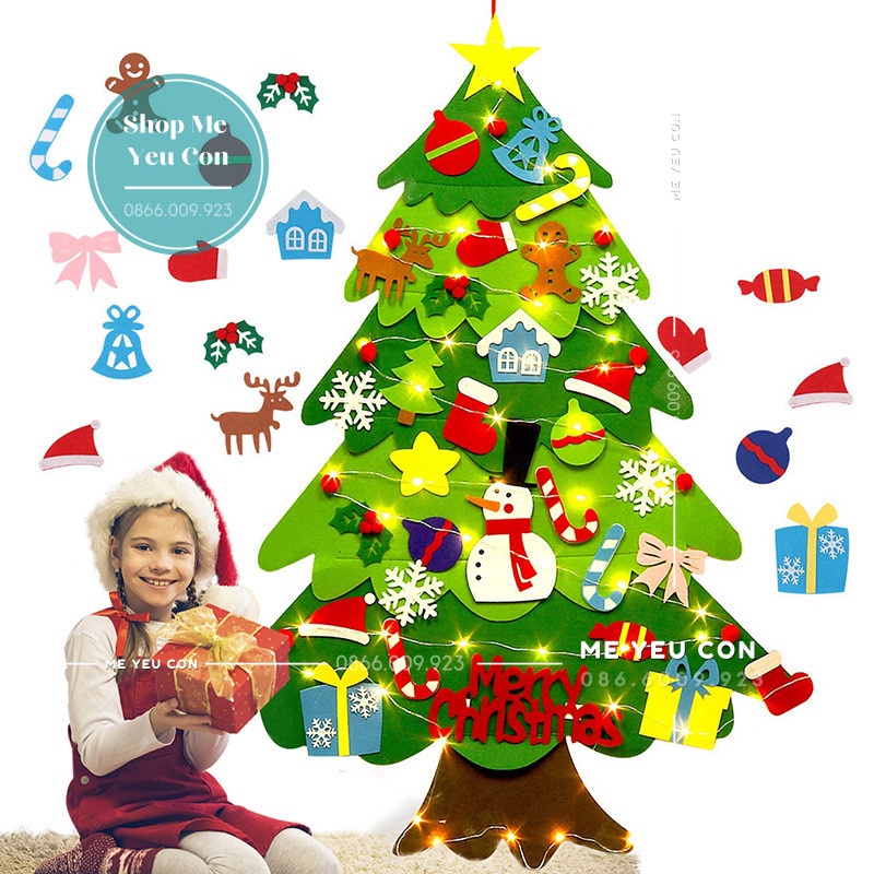 Cây Thông Trang Trí Noel Siêu Hottt, Chất Liệu Vải Nỉ Màu Sắc Đẹp Dễ Trang Trí, Mang Về Không Khí Giáng Sinh Ấm Áp