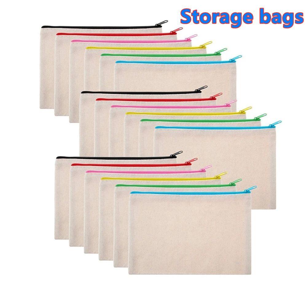 AUGUSTINE Túi Đựng Bút Màu Trơn Có Khóa Kéo DIY