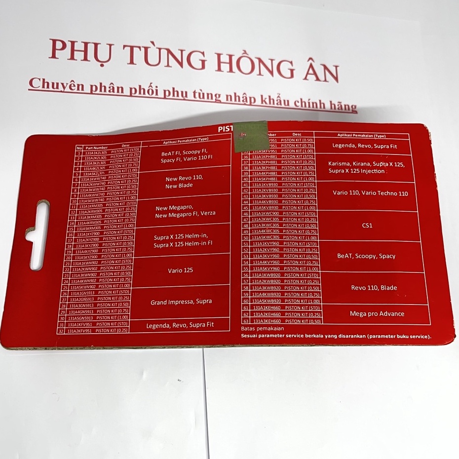 Bộ piston bạc Dream Thái, Astra, Dream lùn, Citi nhập khẩu chính hãng Honda Indonesia - PT HỒNG ÂN