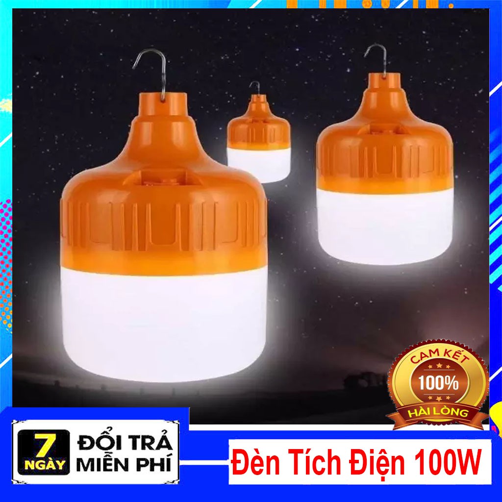 Bóng Tích Điện Không Dây 100W dùng 6-8h có móc treo