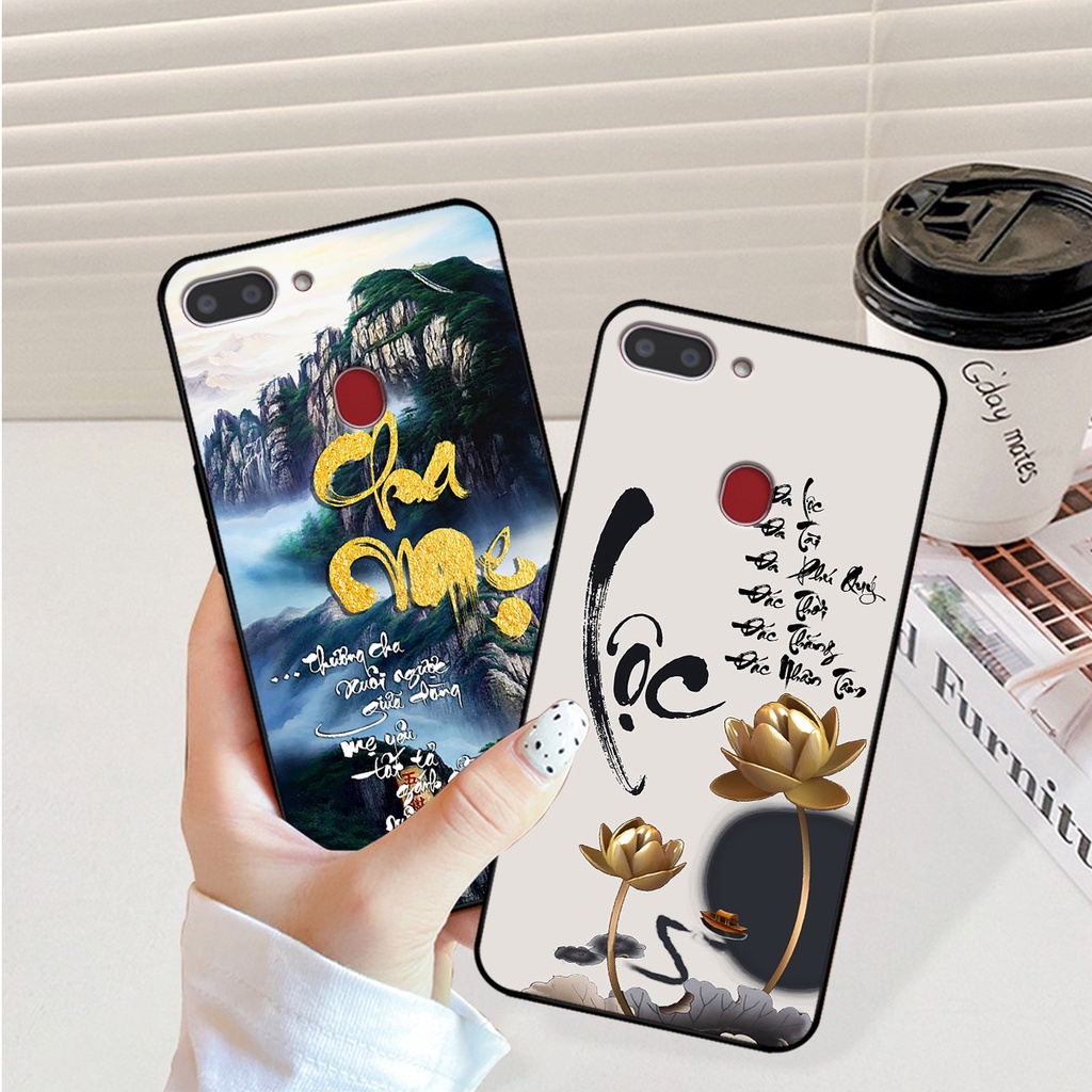 Ốp lưng Realme 2 in hình phong cách chữ thư pháp cha mẹ, tài lộc