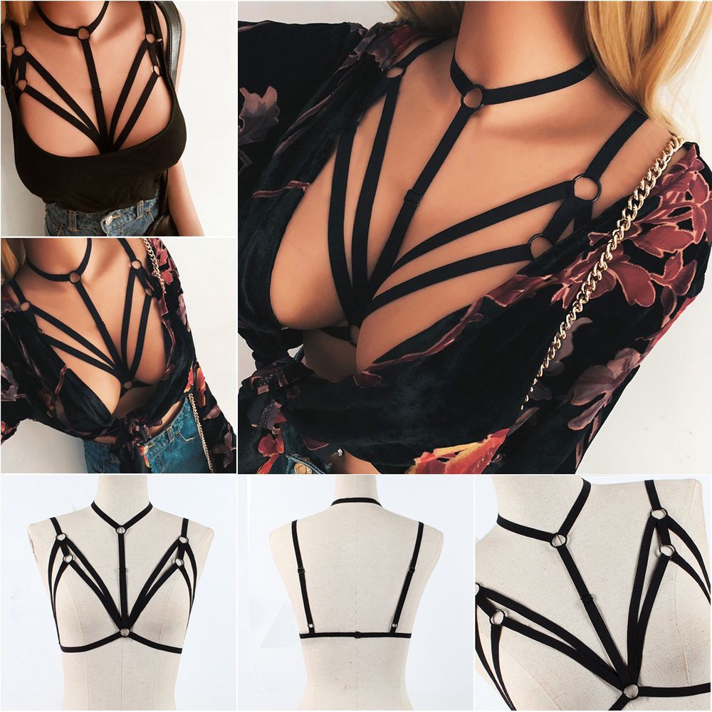 Áo ngực trang trí nhiều dây da đan chéo gợi cảm cho nữ