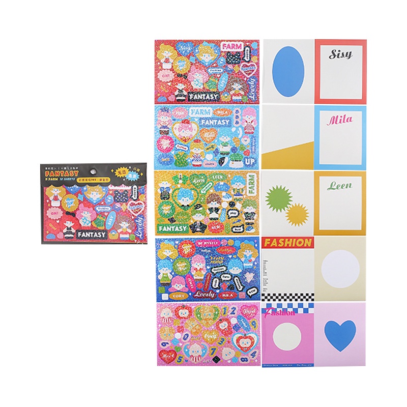 Bộ 10 Sticker Trang Trí Họa Tiết Mhamm