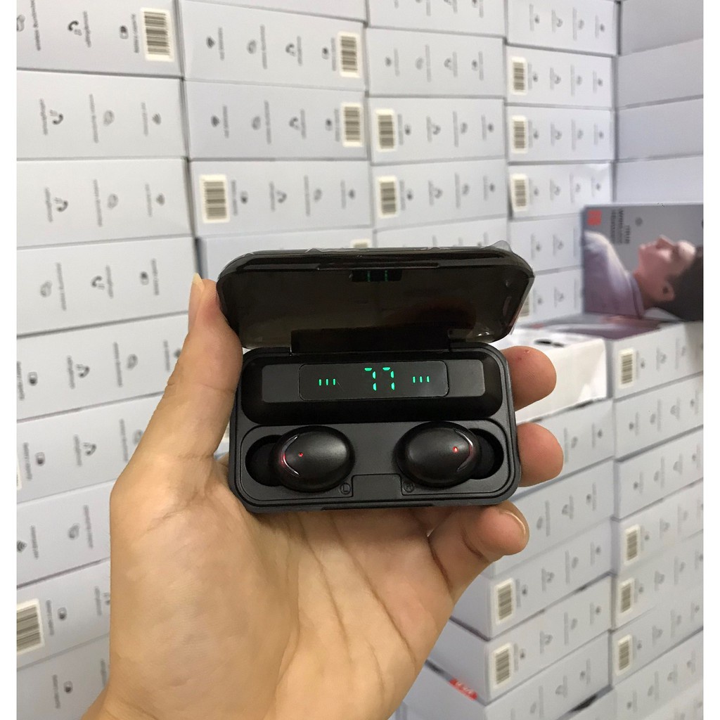Tai Nghe Bluetooth 5.0 AMoi F9 Pro Kiêm Sạc Dự Phòng Đa Năng -  Chống Nước IP67, Cảm Biến Vân Tay, Bản Quốc Tế Cao Cấp