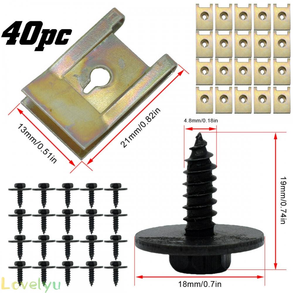 ◀READY▶40*Mud Flaps Clips U Nut Hex Screw For BMW Speed Fastener Undertray Sheet Metal# Good Quality