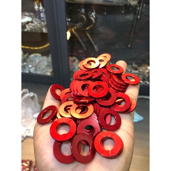 Lông đền nhôm cnc màu đỏ đủ kích cỡ