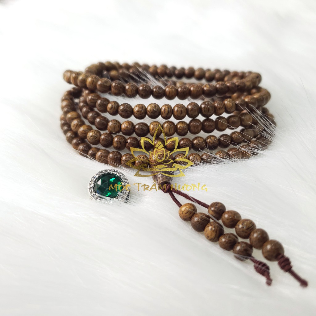 Vòng Tay Trầm Hương Tự Nhiên 216 Hạt 4mm MIX Charm Bạc S925 (Xanh Lá) - MTH JEWELRY