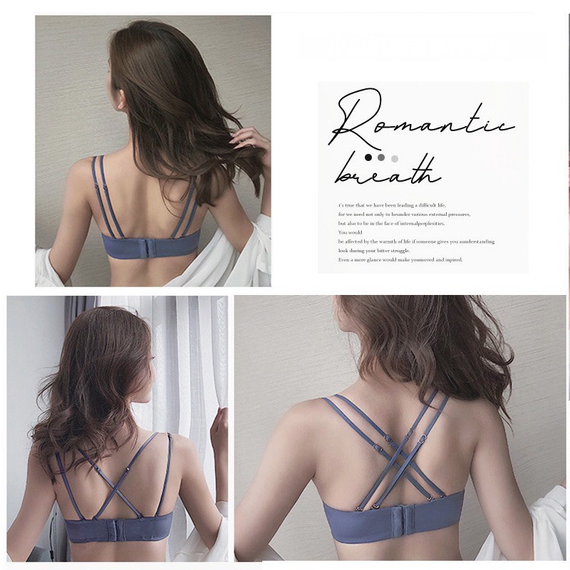 Áo Lót Nữ Thông Hơi Không Gọng Chéo Ngực Dây Tạo kiểu Xuất Hàn