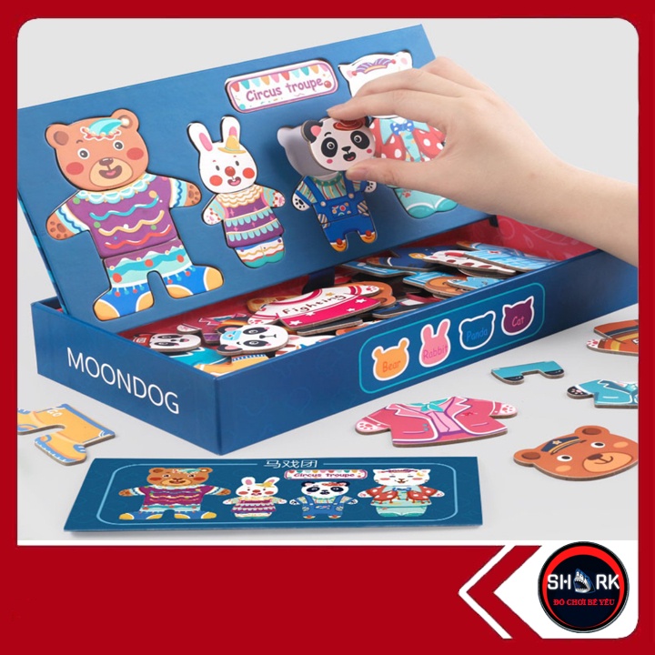 Hộp Đồ Chơi Ghép Tranh Nam Châm cho bé, bộ ghép hình MOONDOG