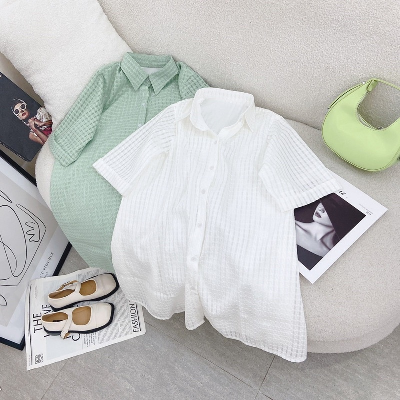 Đầm sơmi 2 Màu vải dày dặn