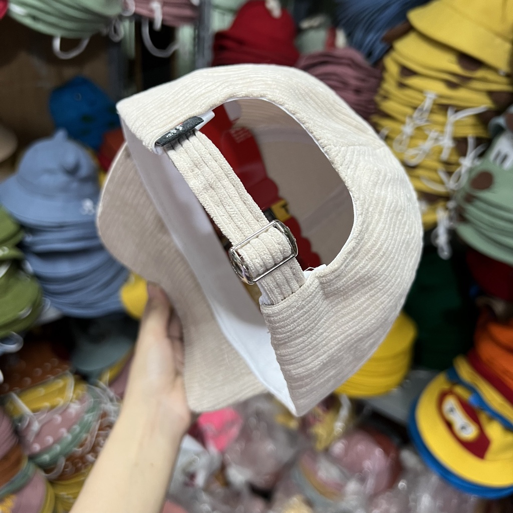 MŨ LƯỠI TRAI NHUNG GÂN CHỮ CÁI ULZZANG FORM UNISEX NAM NỮ