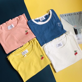Áo croptop thêu viền bèo siêu xinh ❤️