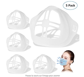 💕Set 5 Đệm Silicone 3D Hỗ Trợ Đeo Khẩu Trang Giữ Giấy Ra Miệng Thoáng Khí Tái Sử Dụng Và Giặt Được