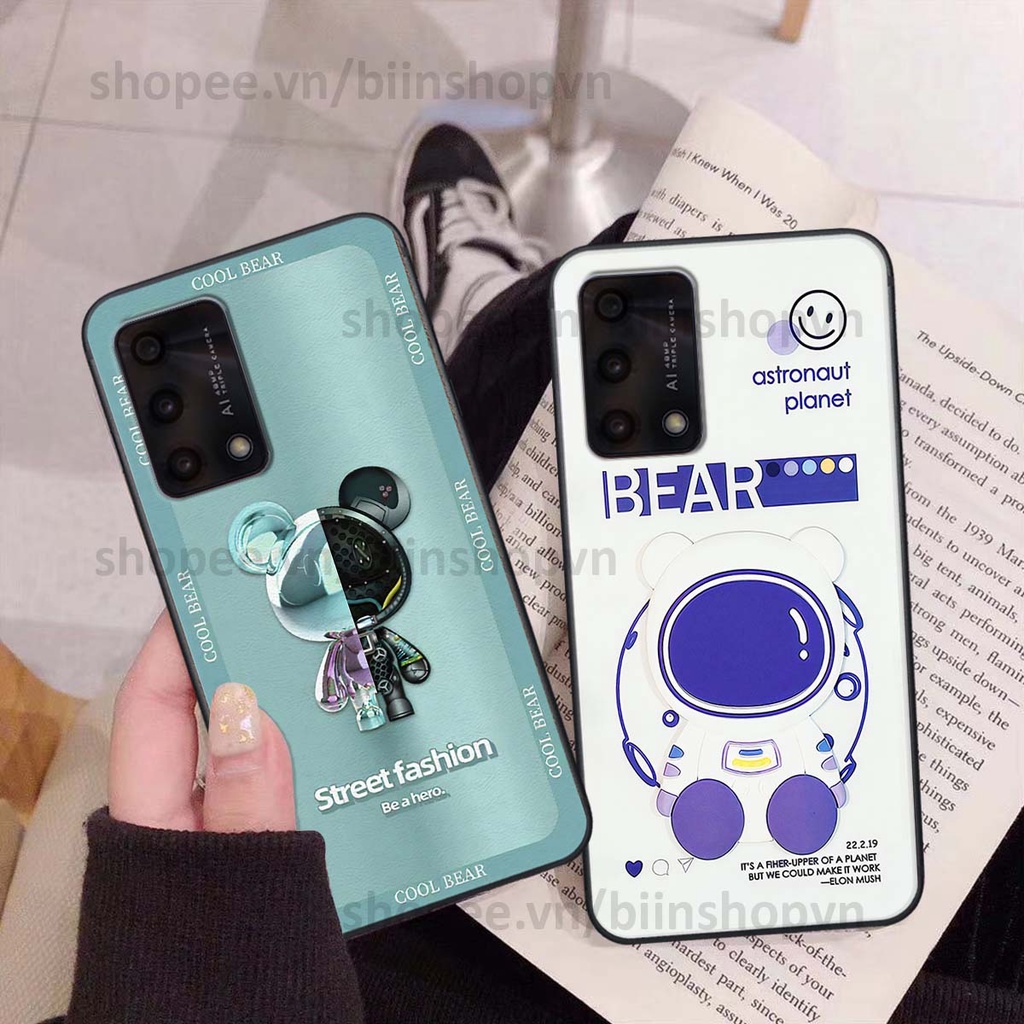 Ốp Oppo A74 / A94 / A95 hình gấu bear brick đẹp độc lạ, thời trang, cá tính