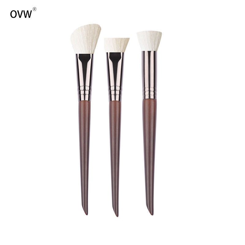 Bộ 3 cọ trang điểm OVW làm từ lông dê tay cầm bằng gỗ sang trọng