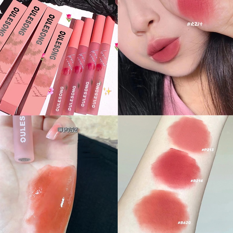 Son tint Lì OULESONG Dưỡng Ẩm Chống Nước Lâu Phai Chất Son Siêu Mượt Mà