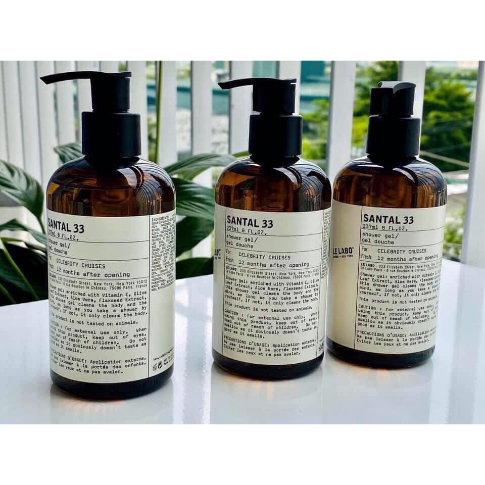 👑 L&G 💄 Combo Sữa Tắm Thơm Cao Cấp Le Labo Santal Mùi 33 237ml
