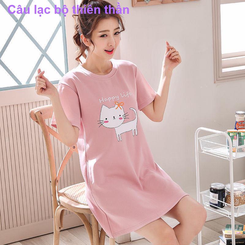 đồ ngủ. Tracksuit[Xưởng may trực tiếp] Váy ngủ kiểu mới nữ mùa hè pijama hoạt hình ngắn tay dễ thương phục vụ tại n