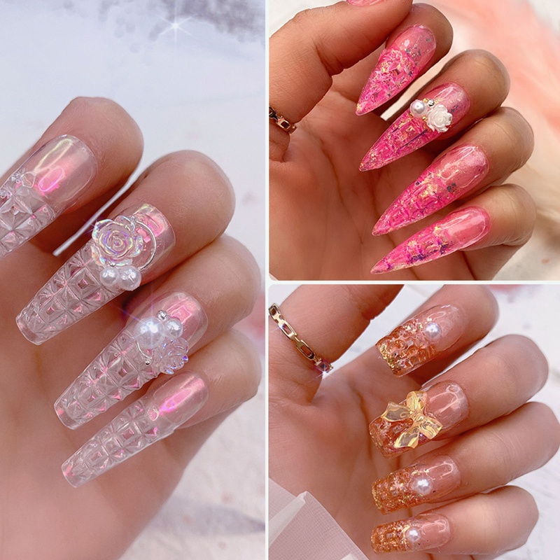 Bộ Móng Tay Giả 11 Kích Cỡ Che Phủ Toàn Diện Cho Salon