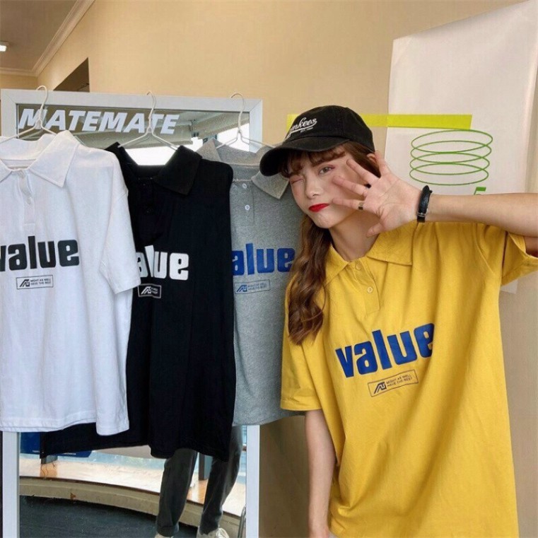 Áo Thun Unisex, Áo Polo Nam Nữ VALUE Freesizekg  40kg - 55kg | BigBuy360 - bigbuy360.vn