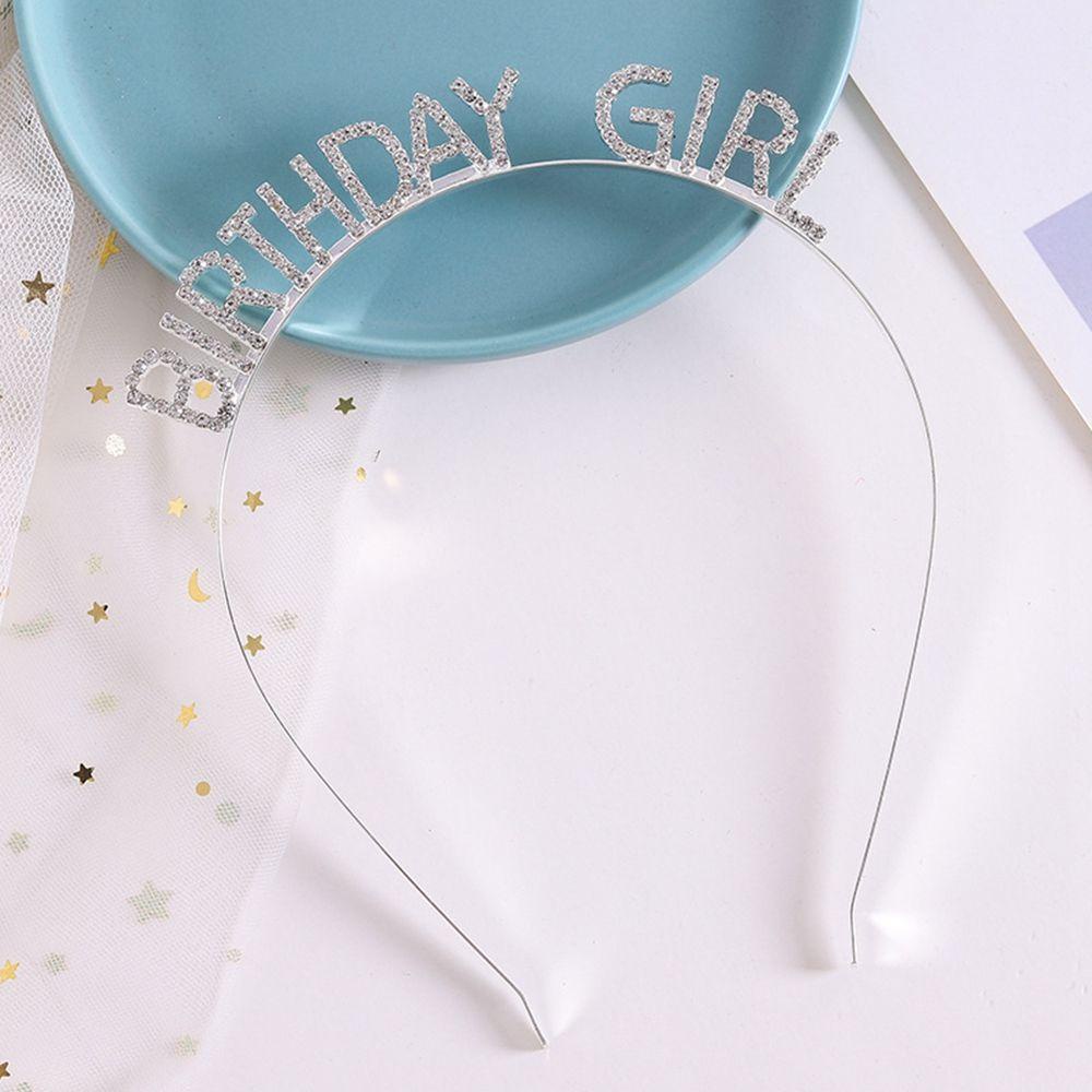 LILYES Băng Đô Cài Tóc Bằng Hợp Kim In Chữ Happy Birthday Phong Cách Hàn Quốc Sang Trọng Dùng Làm Quà Tặng Sinh
