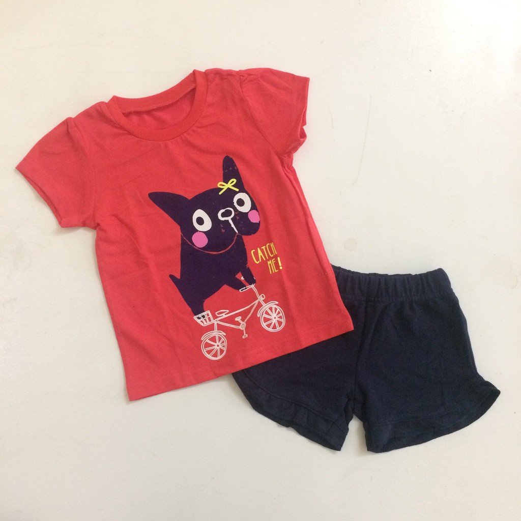 Bộ Jumping Beans đỏ chó đạp xe (Mã 4248) - Jumpingbeans.vn