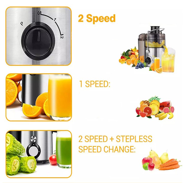 [Mã ELHA22 giảm 5% đơn 300K] Máy ép hoa quả JUICER - Máy ép trái cây, rau củ 600W 2 Tốc Độ Siêu bền