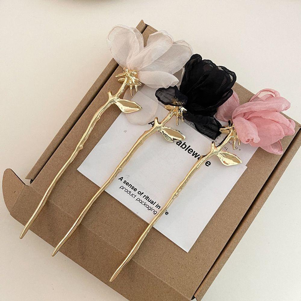 Danilo Trâm Cài Tóc Phối Lưới Họa Tiết Hoa Tulip Phong Cách Trung Hoa Cổ Điển Thanh Lịch Dành Cho Nữ