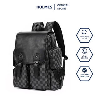 Balo da - balo da nam nữ holmes hoạ tiết kẻ karo, đựng laptop 15.6 inch